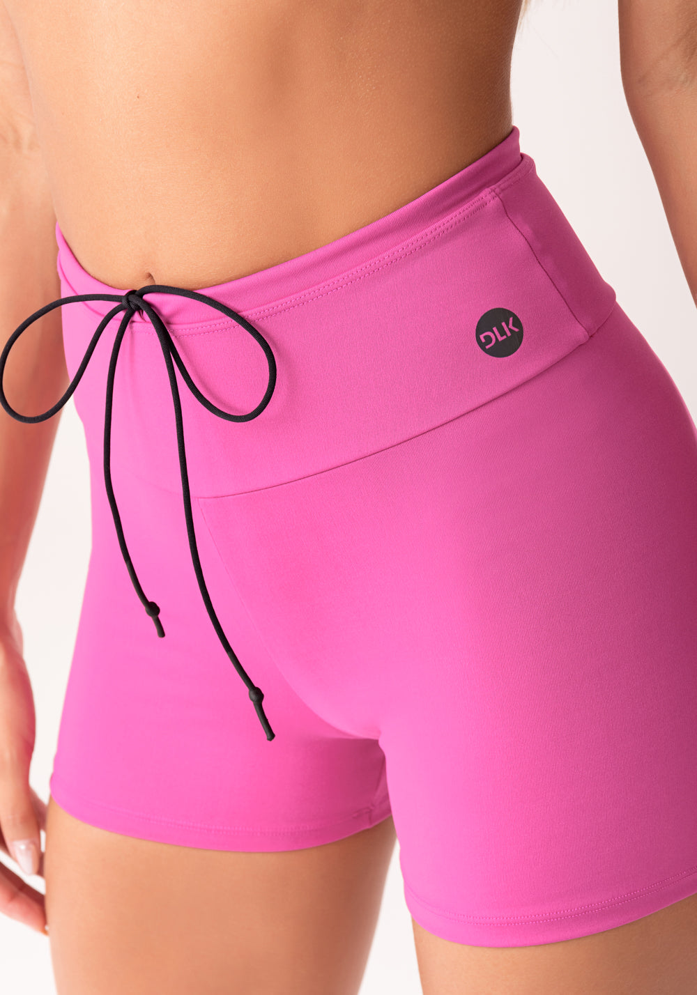 Short Fitness Feminino Rosa Fúcsia Com Cadarço Oasis Dlk