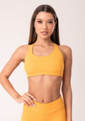 Top Fitness Feminino Nadador Amarelo Com Recortes Oasis Dlk
