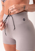 Short Fitness Feminino Cinza Com Cadarço Oasis Dlk