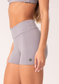 Short Fitness Feminino Cinza Com Recortes Oasis Dlk