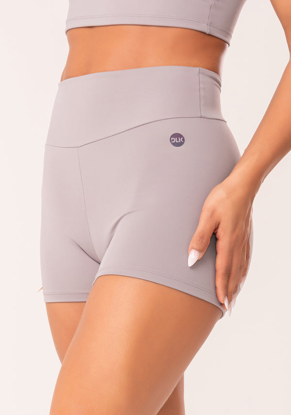 Short Fitness Feminino Cinza Com Cós Largo Oasis Dlk