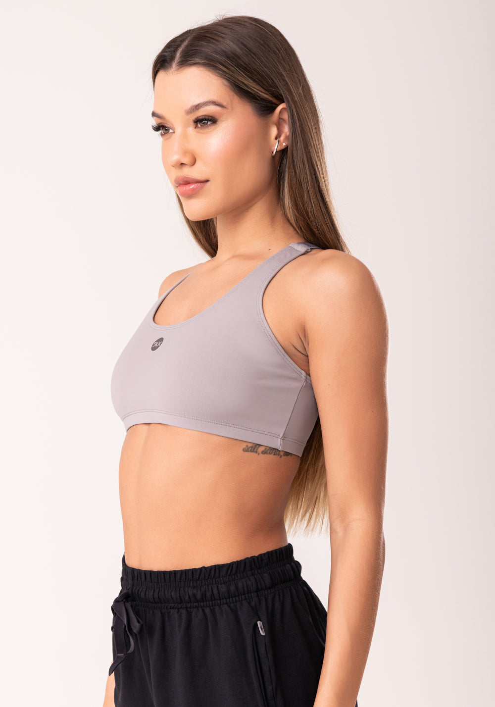 Top Fitness Feminino Cinza Com Bojo E Alças Reguláveis Oasis Dlk