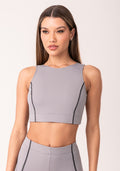 Top Fitness Feminino Cinza Com Pesponto Oasis Dlk