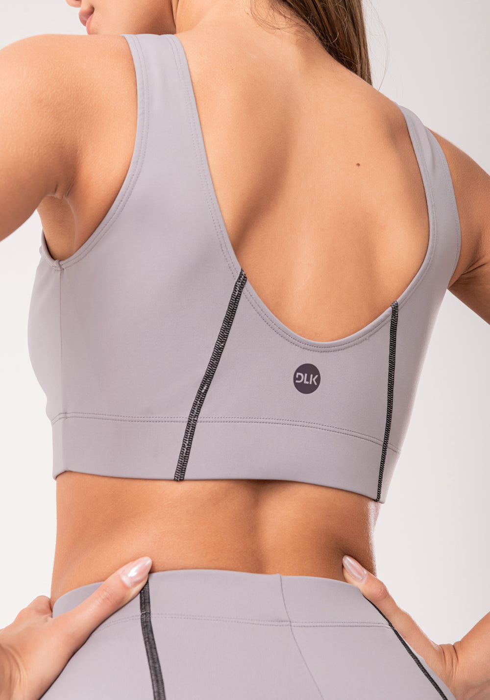 Top Fitness Feminino Cinza Com Pesponto Oasis Dlk