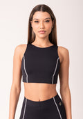 Top Fitness Feminino Preto Com Pesponto Oasis Dlk