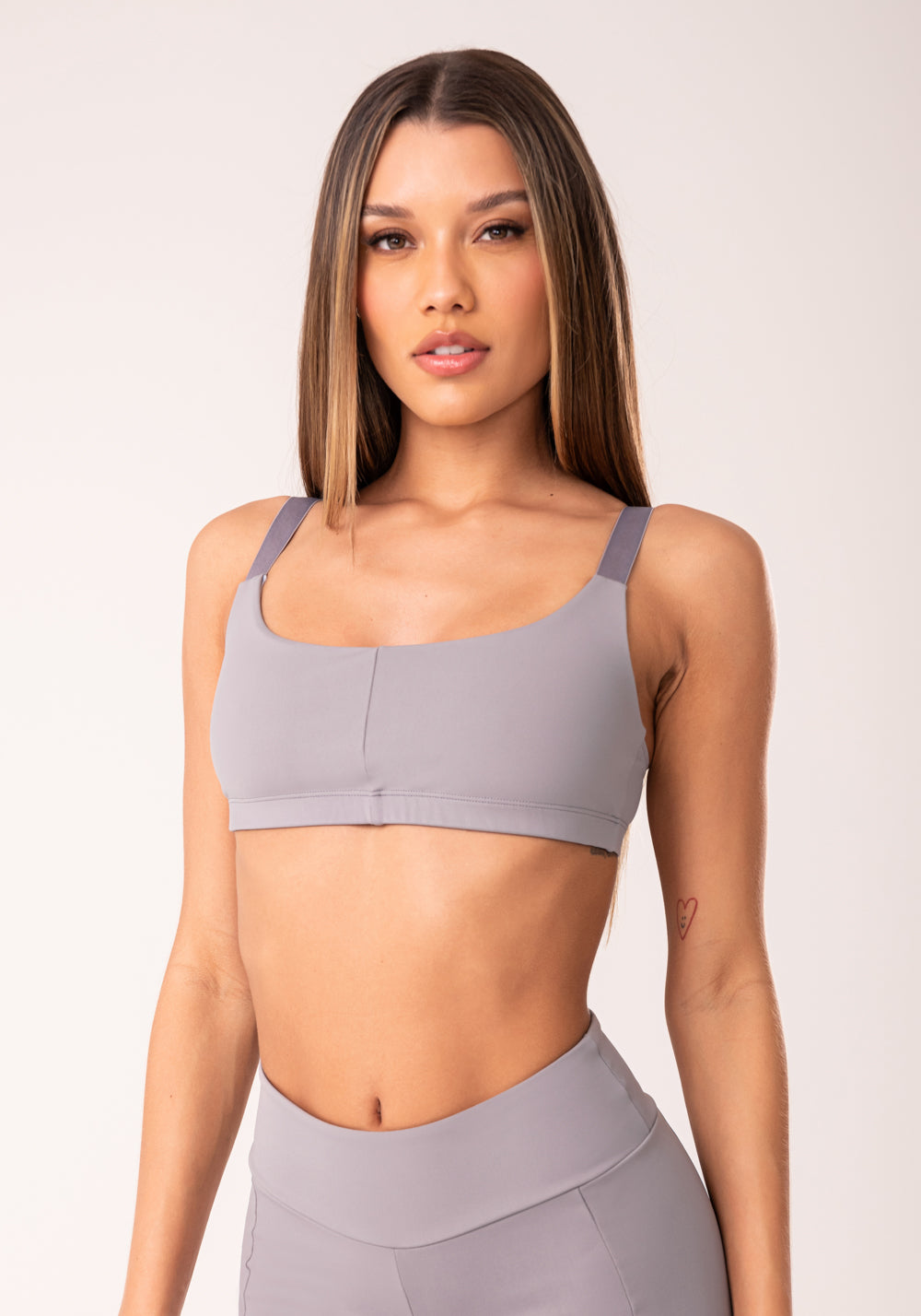 Top Fitness Feminino Cinza Com Alças De Elástico Oasis Dlk