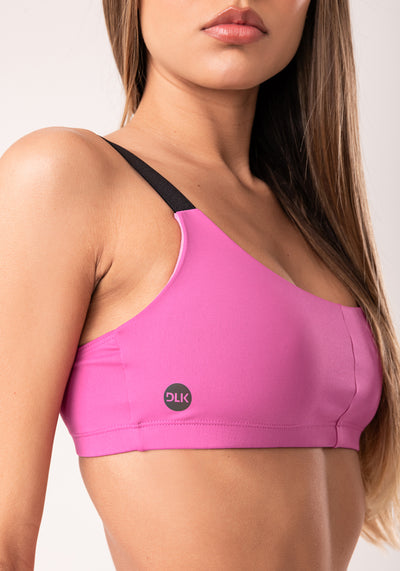 Top Fitness Feminino Rosa Fúcsia com Alças de Elástico Oasis Dlk
