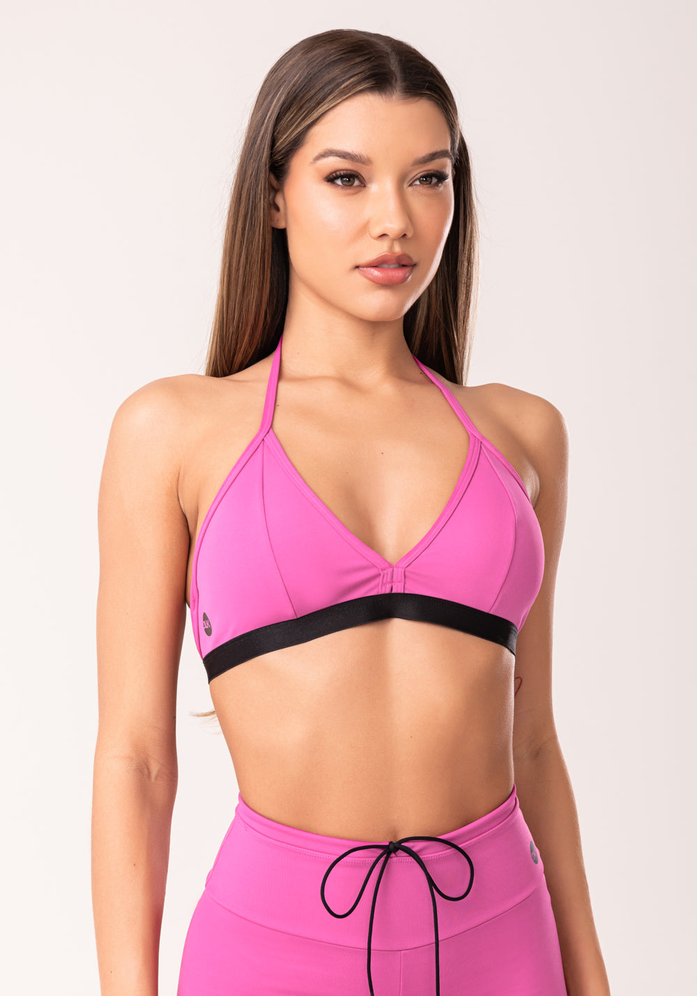 Top Fitness Feminino Rosa Fúcsia Com Bojo E Alças Finas Oasis Dlk