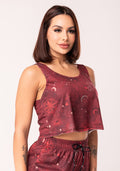 Cropped Feminino Moletinho Estampado Signo Áries Dlk