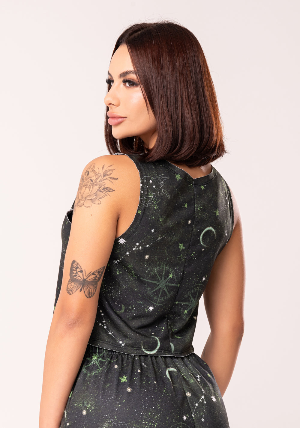 Cropped Feminino Moletinho Estampado Signo Touro Dlk