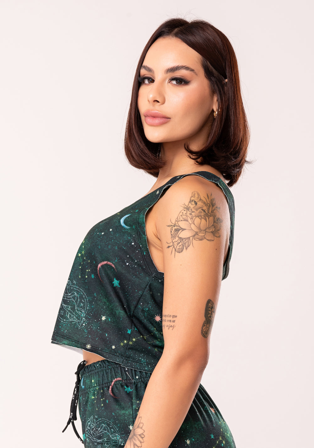 Cropped Feminino Moletinho Estampado Signo Virgem Dlk