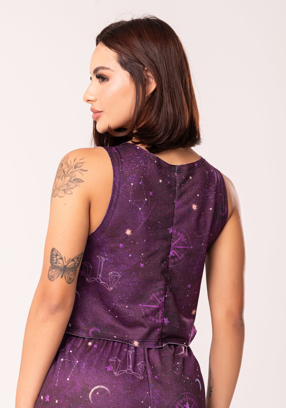 Cropped Feminino Moletinho Estampado Signo Libra Dlk