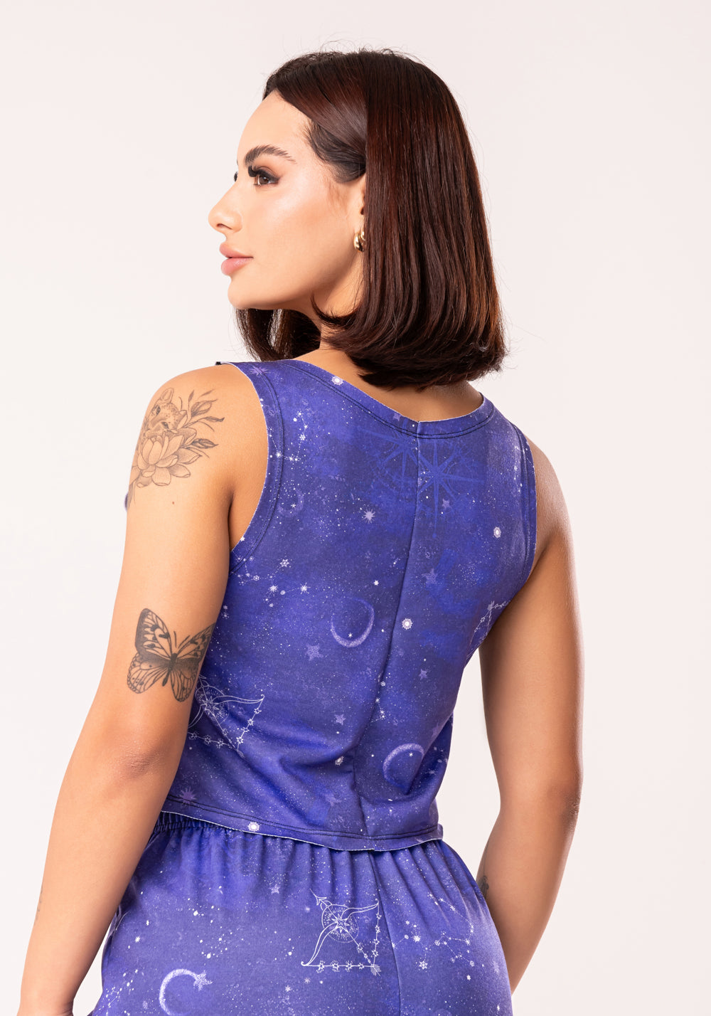Cropped Feminino Moletinho Estampado Signo Sagitário Dlk