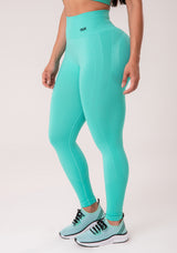 Legging Fitness Feminina Verde Água Com Detalhe Texturizado E Modela Bumbum Seamless+ Dlk