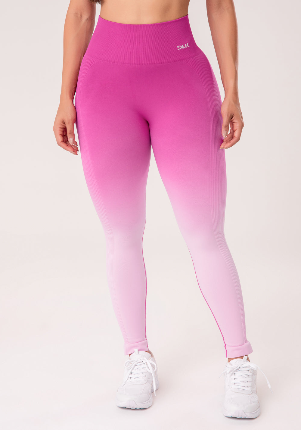 Legging Fitness Feminina Fúcsia Degradê Modela Bumbum Seamless+ Dlk