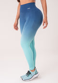 Legging Fitness Feminina Azul Degradê Modela Bumbum Seamless+ Dlk