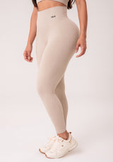 Legging Fitness Feminina Areia Canelada Modela Bumbum Seamless+ Dlk