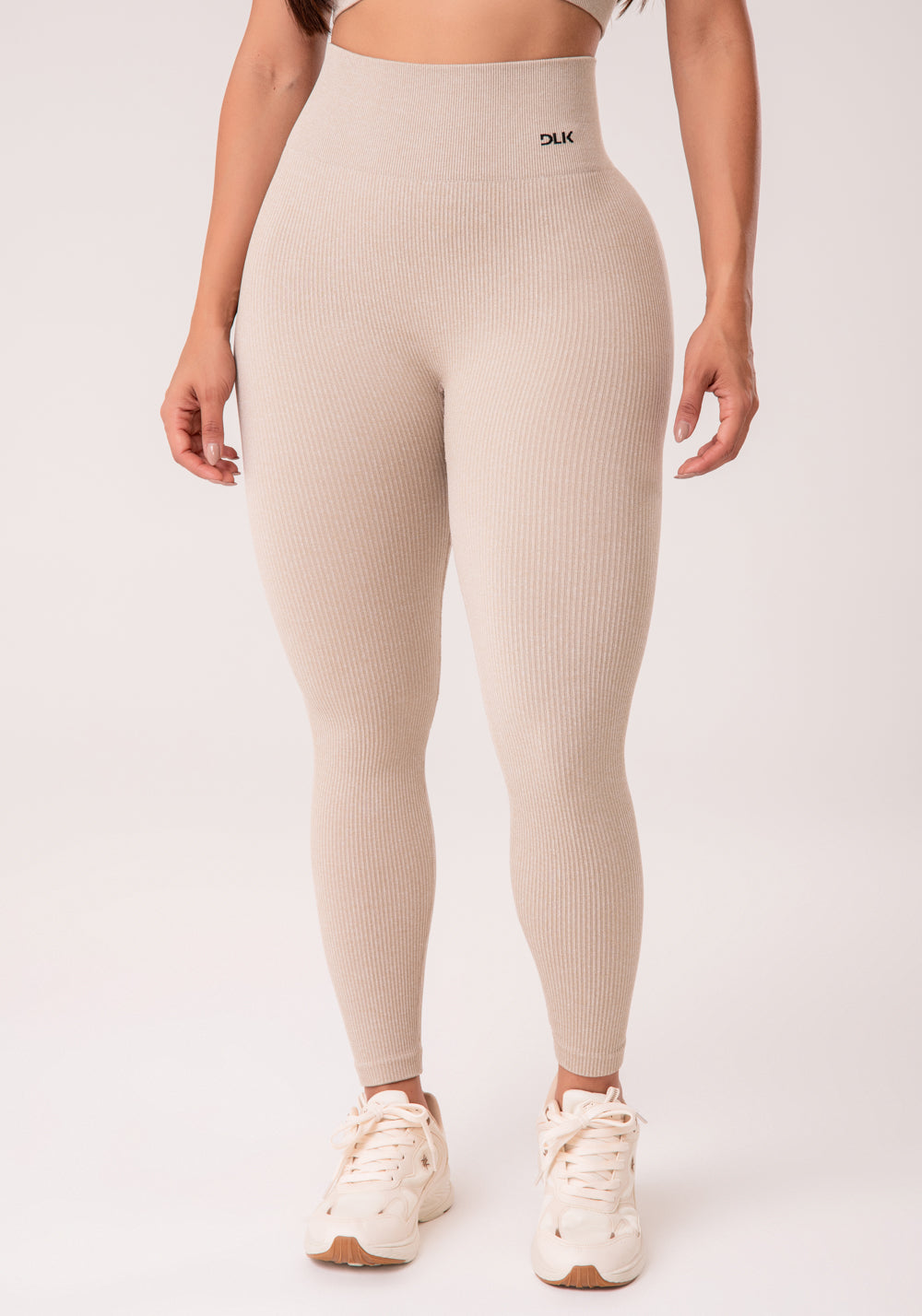Legging Fitness Feminina Areia Canelada Modela Bumbum Seamless+ Dlk