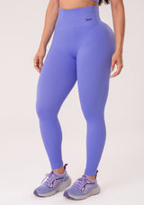 Legging Fitness Feminina Azul Hortênsia Canelada Modela Bumbum Seamless+ Dlk