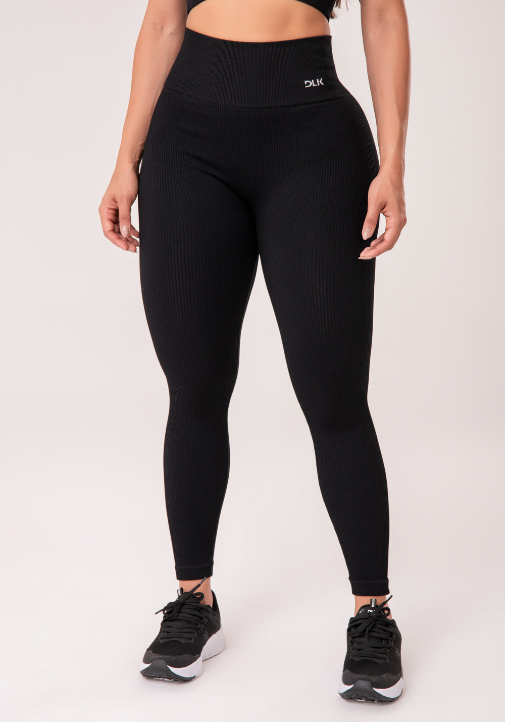 Legging Fitness Feminina Preto Canelada Modela Bumbum Seamless+ Dlk