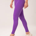 Legging Fitness Feminina Roxo Lavanda Canelada Com Cós Alto Seamless+ Dlk