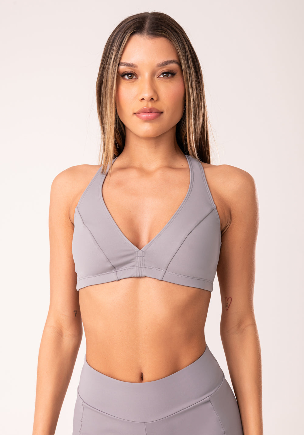 Top Fitness Feminino Nadador Cinza Oasis Dlk