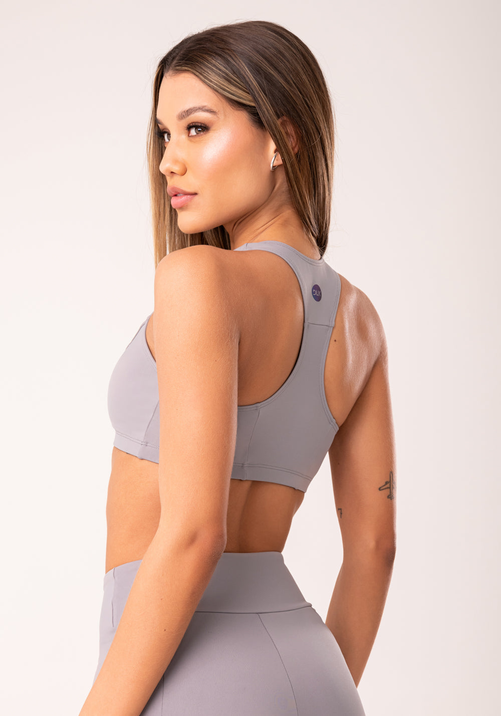 Top Fitness Feminino Nadador Cinza Oasis Dlk
