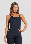 Camiseta Fitness Feminina Com Maxi Cava Dlk Nation Preto