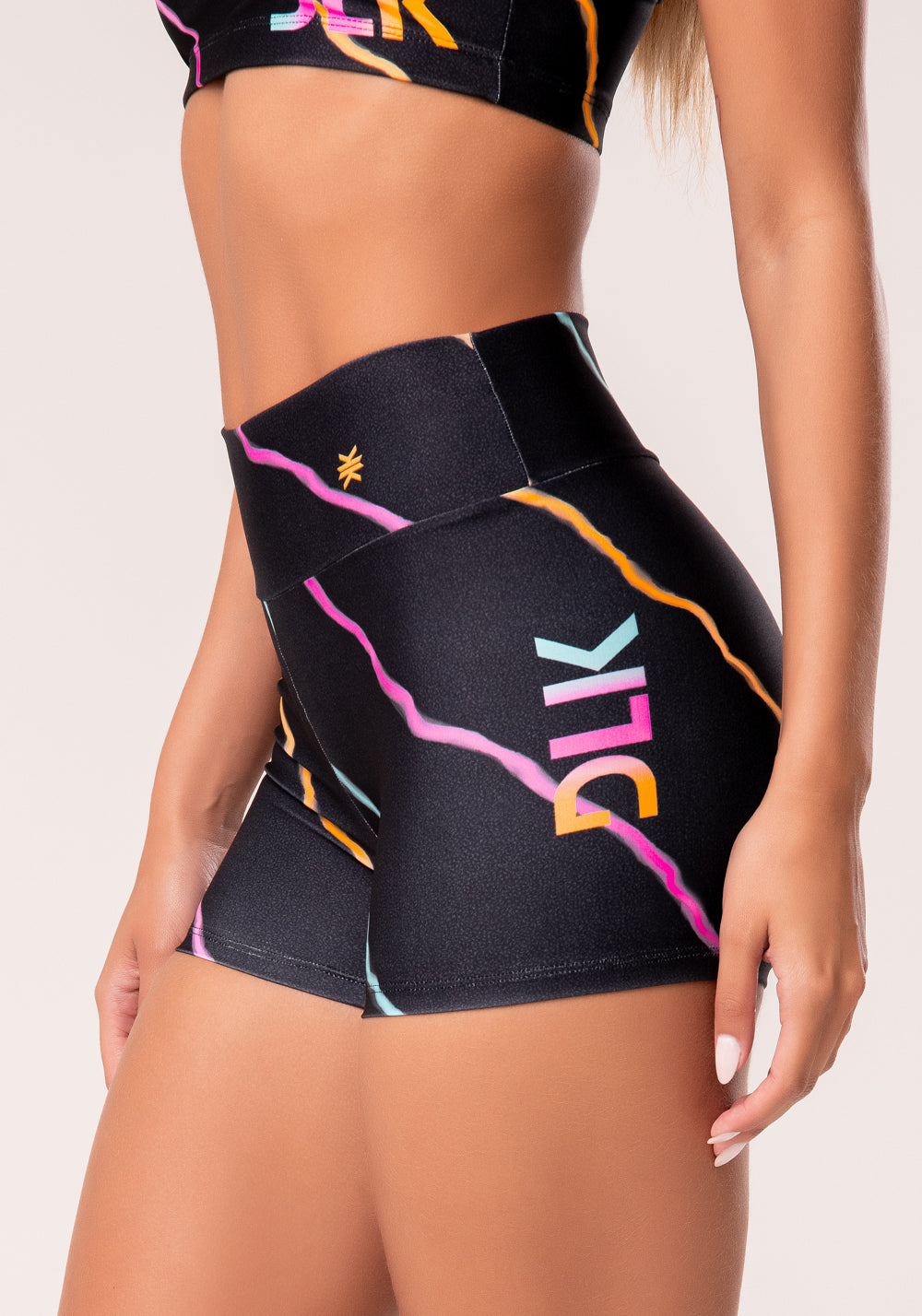 Short Fitness Feminino Estampado Neon Energetic Printed Dlk