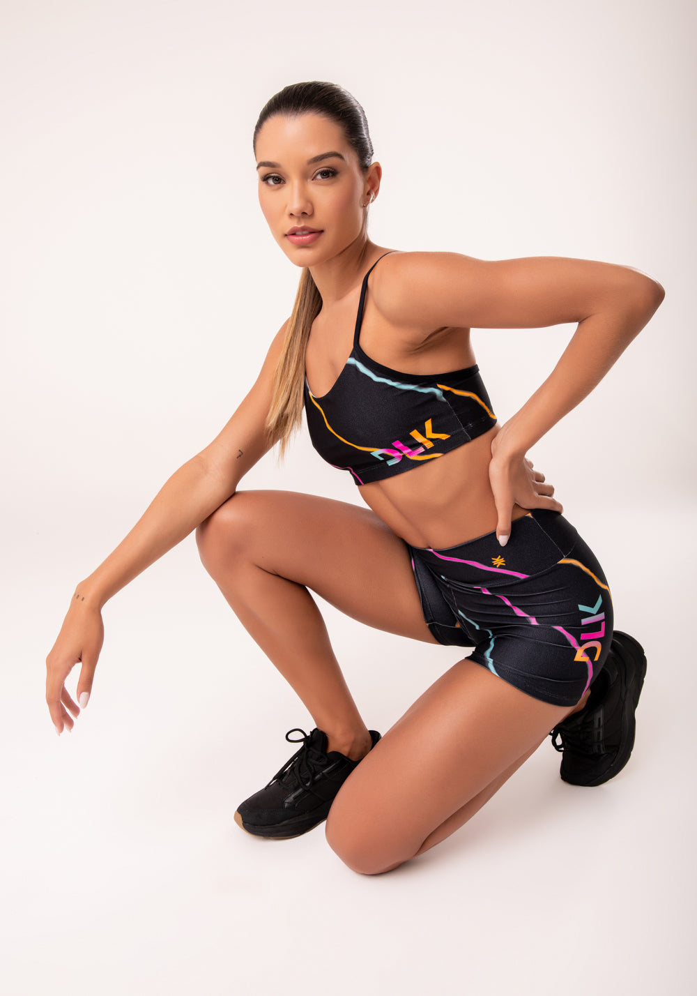 Short Fitness Feminino Estampado Neon Energetic Printed Dlk