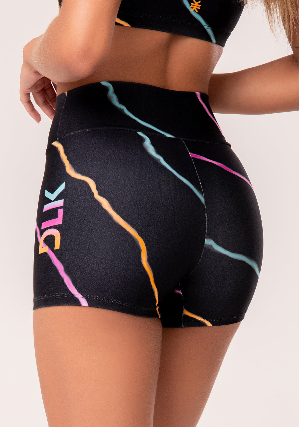 Short Fitness Feminino Estampado Neon Energetic Printed Dlk