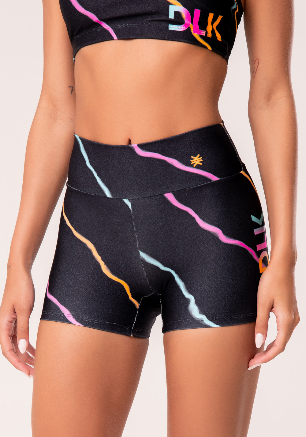 Short Fitness Feminino Estampado Neon Energetic Printed Dlk