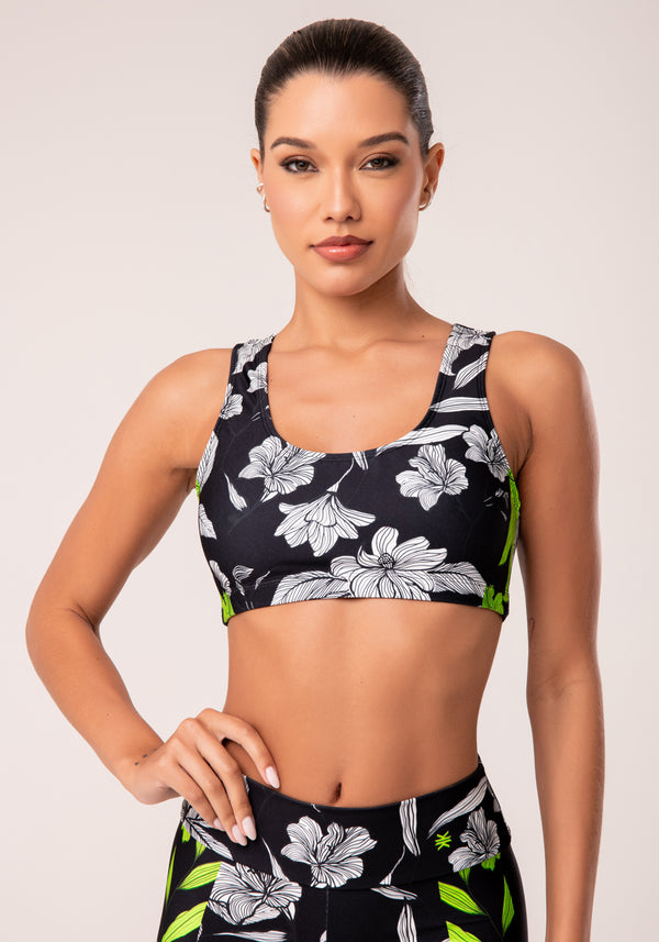 Top Fitness Feminino Estampado Neon Paradise Printed Dlk