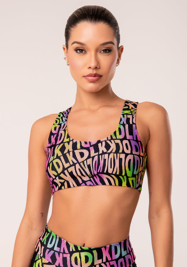 Top Fitness Feminino Estampado Neon Utopia Printed Dlk