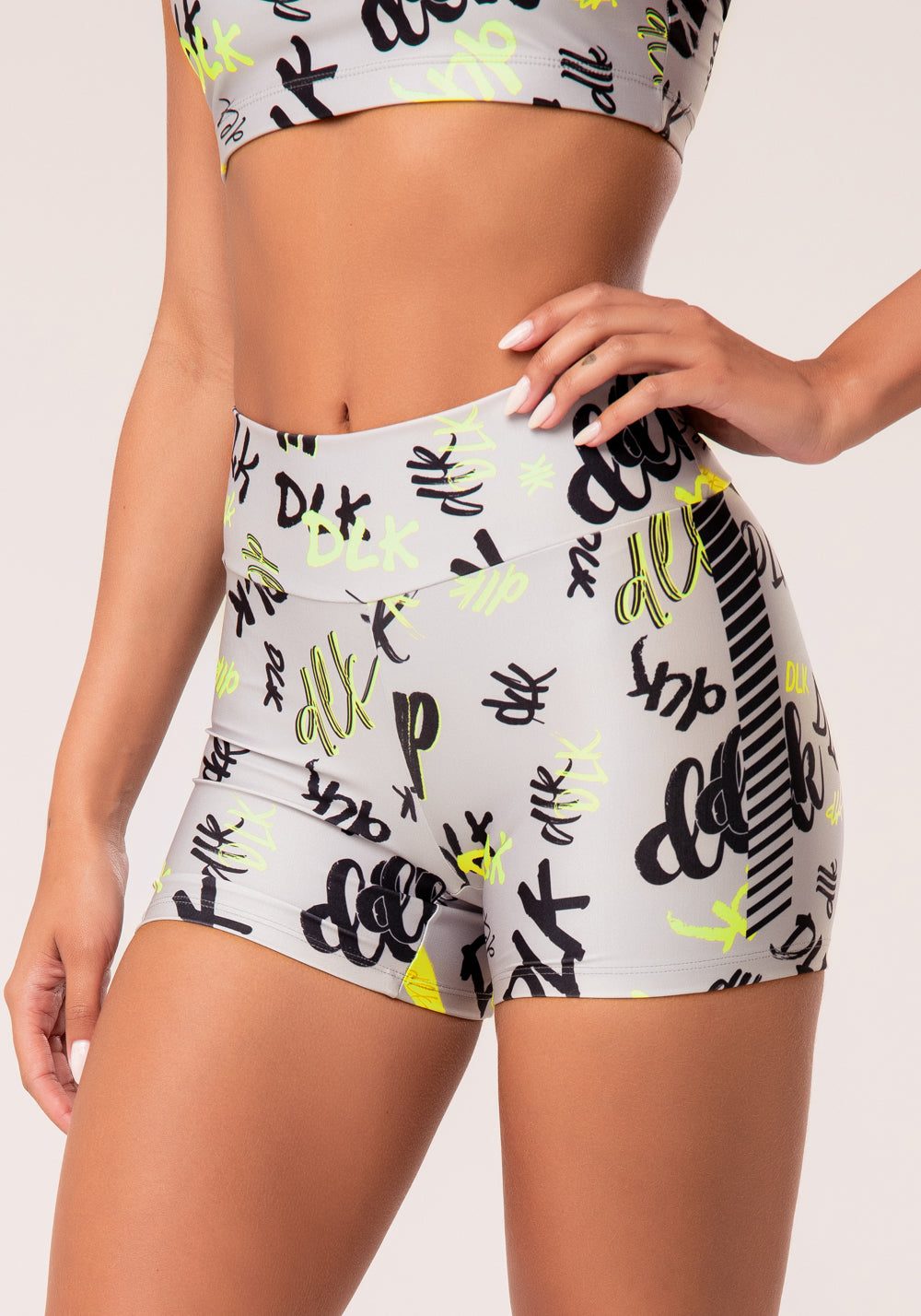 Short Fitness Feminino Estampado Neon Infusion Printed Dlk