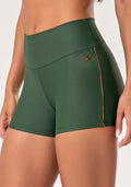 Short Fitness Feminino Verde Com Detalhe Em Lurex Lush Dlk