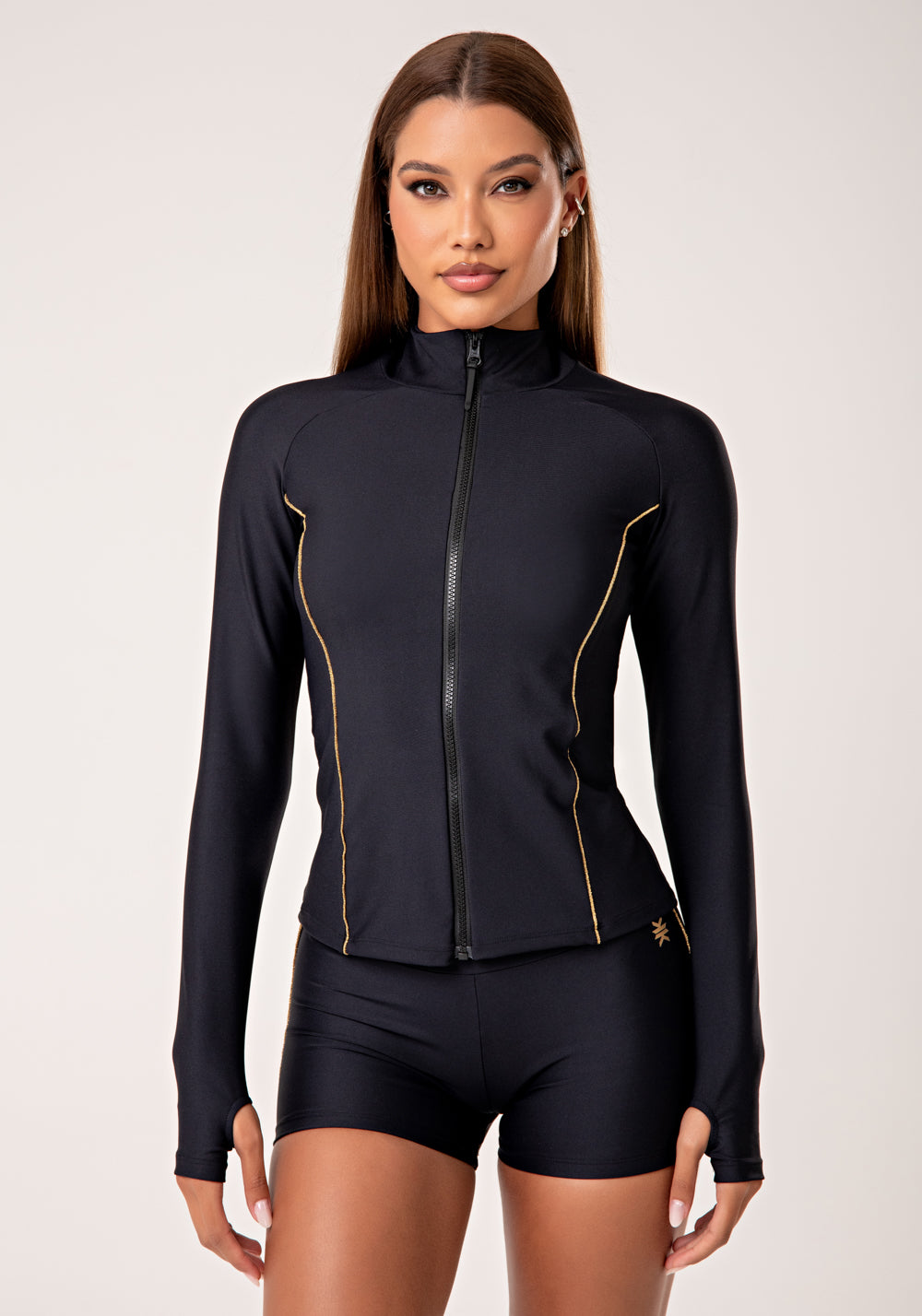Casaco Feminino Preto com Detalhe em Lurex Lush Dlk