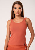 Camiseta Fitness Feminina Terracota Canelada Lush Dlk