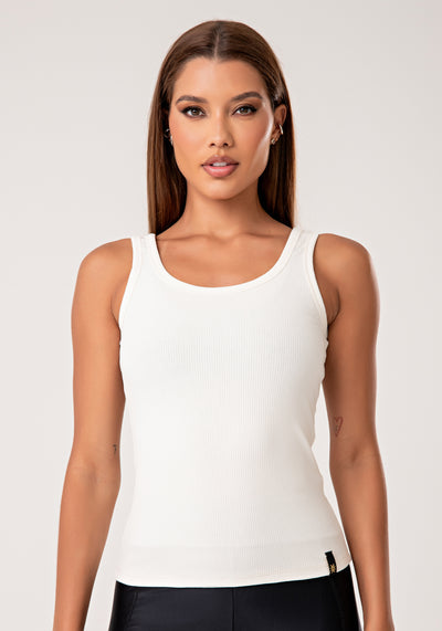 Camiseta Fitness Feminina Off White Canelada Lush Dlk