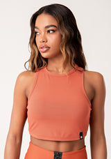 Cropped Regata Feminino Terracota Canelado Lush Dlk