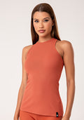 Camiseta Fitness Feminina Terracota Modelo Nadador Canelada Lush Dlk