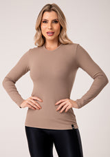 Blusa Feminina Manga Longa Nude Canelada Lush Dlk