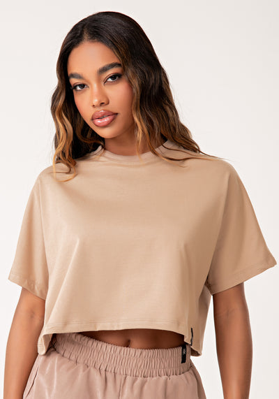Cropped T-shirt Feminino De Algodão Nude Lush Dlk