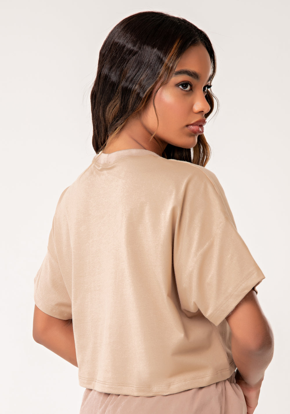 Cropped T-shirt Feminino De Algodão Nude Lush Dlk