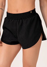 Short Feminino Soltinho Preto Com Elástico Lush Dlk