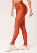 Legging Fitness Feminina Terracota Com Detalhe Canelado Lush Dlk