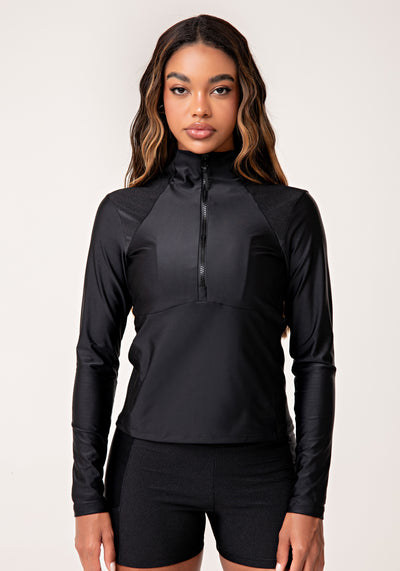 Casaco Feminino Preto Gola Alta E Detalhe Canelado Lush Dlk