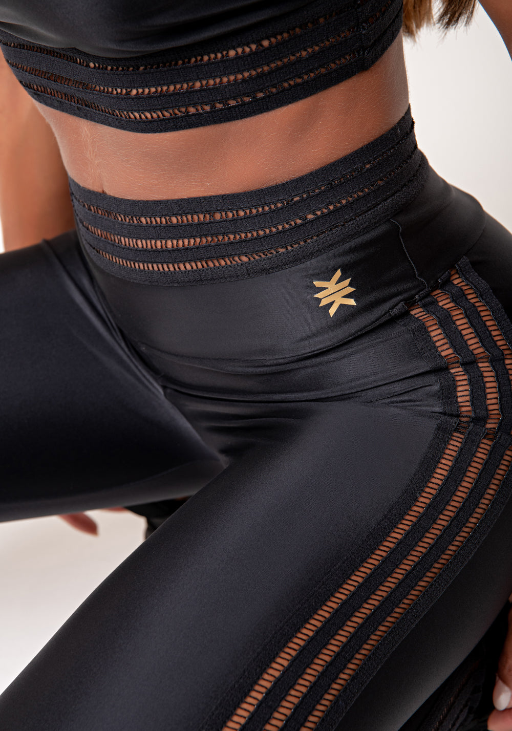Legging Fitness Feminina Preto Com Elástico Lush Dlk