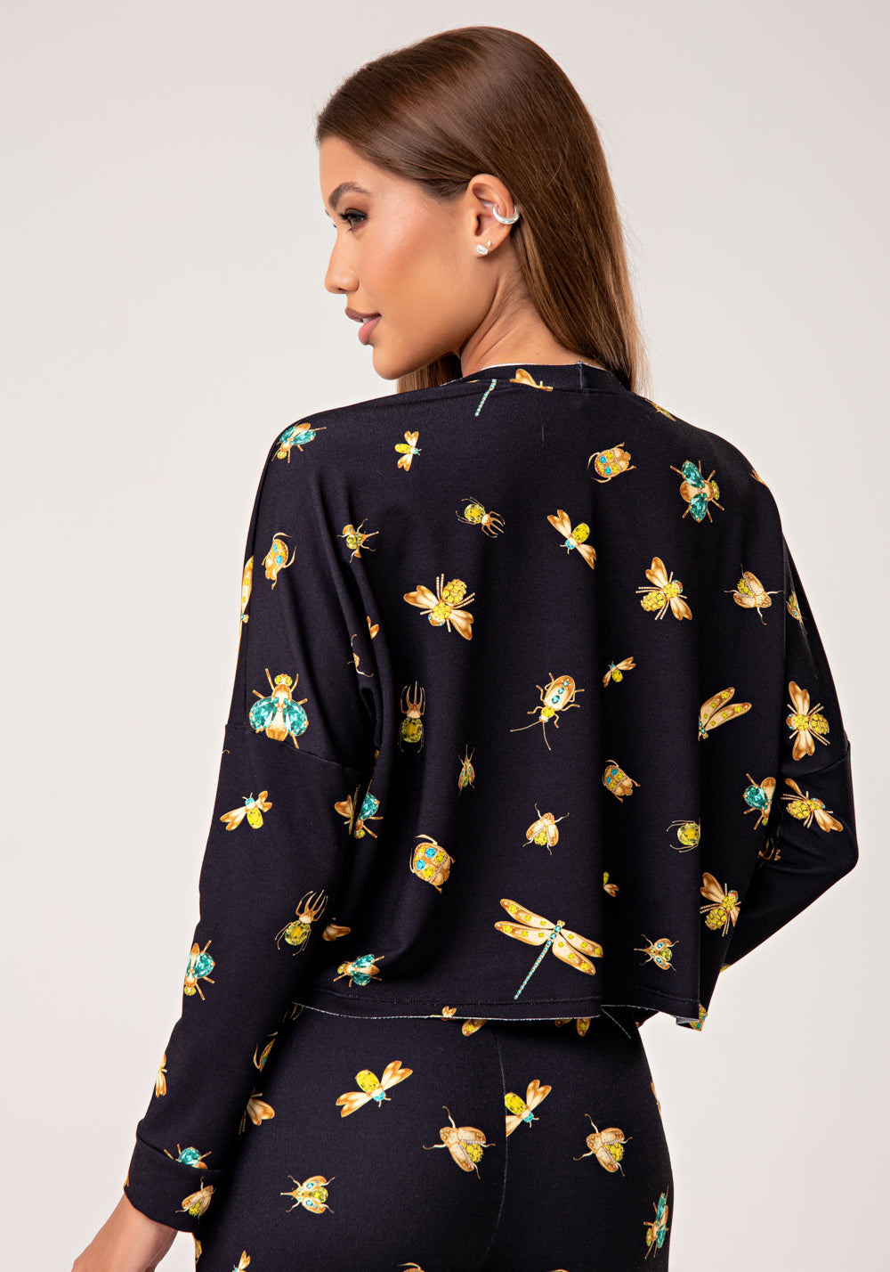 Casaco Feminino Moletinho Estampado Insetos Lush Dlk