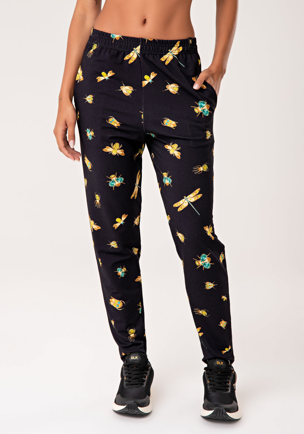 Calça Feminina Moletinho Estampado Insetos Lush Dlk